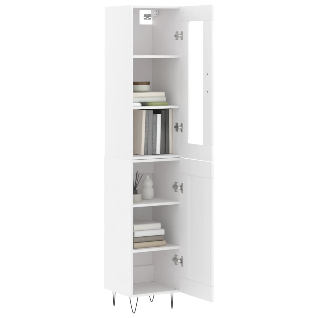 vidaXL Hoge kast 34,5x34x180 cm bewerkt hout wit
