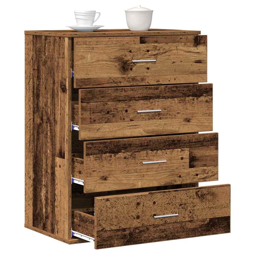 vidaXL Dressoir met lade Oud hout 60 x 39 x 80 cm Bewerkt hout
