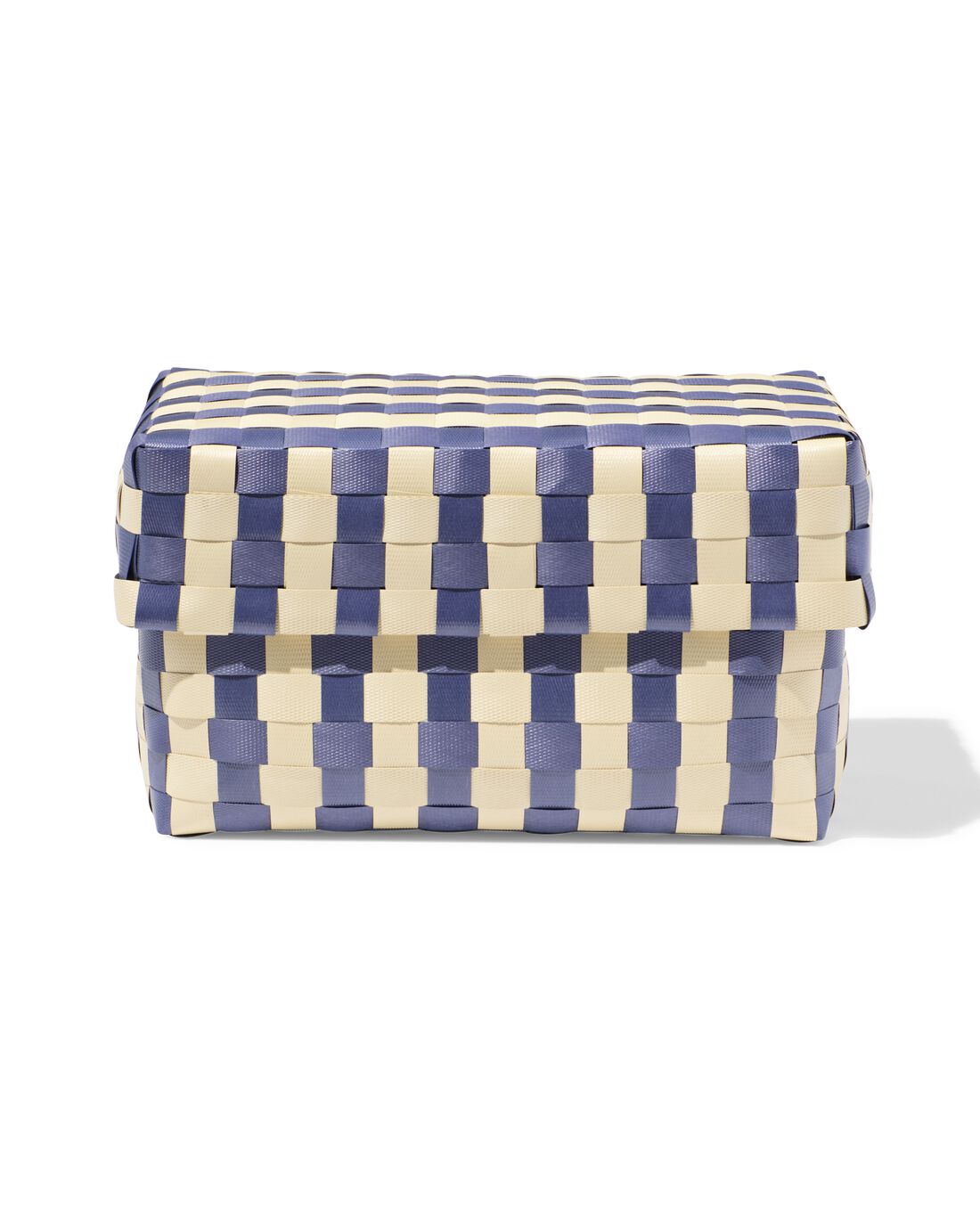 HEMA Mand 20x15cm Met Deksel Geblokt Bruin