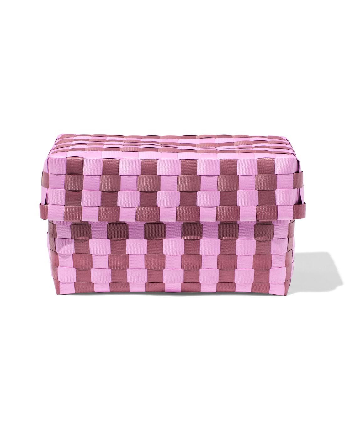 HEMA Mand 20x15cm Met Deksel Geblokt Lila