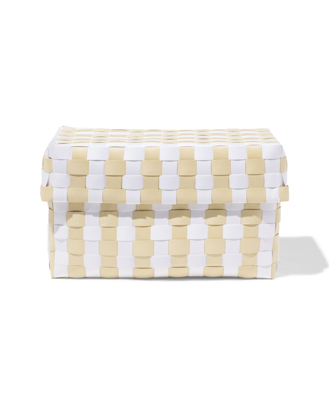 HEMA Mand 35x19cm Met Deksel Geblokt Blauw