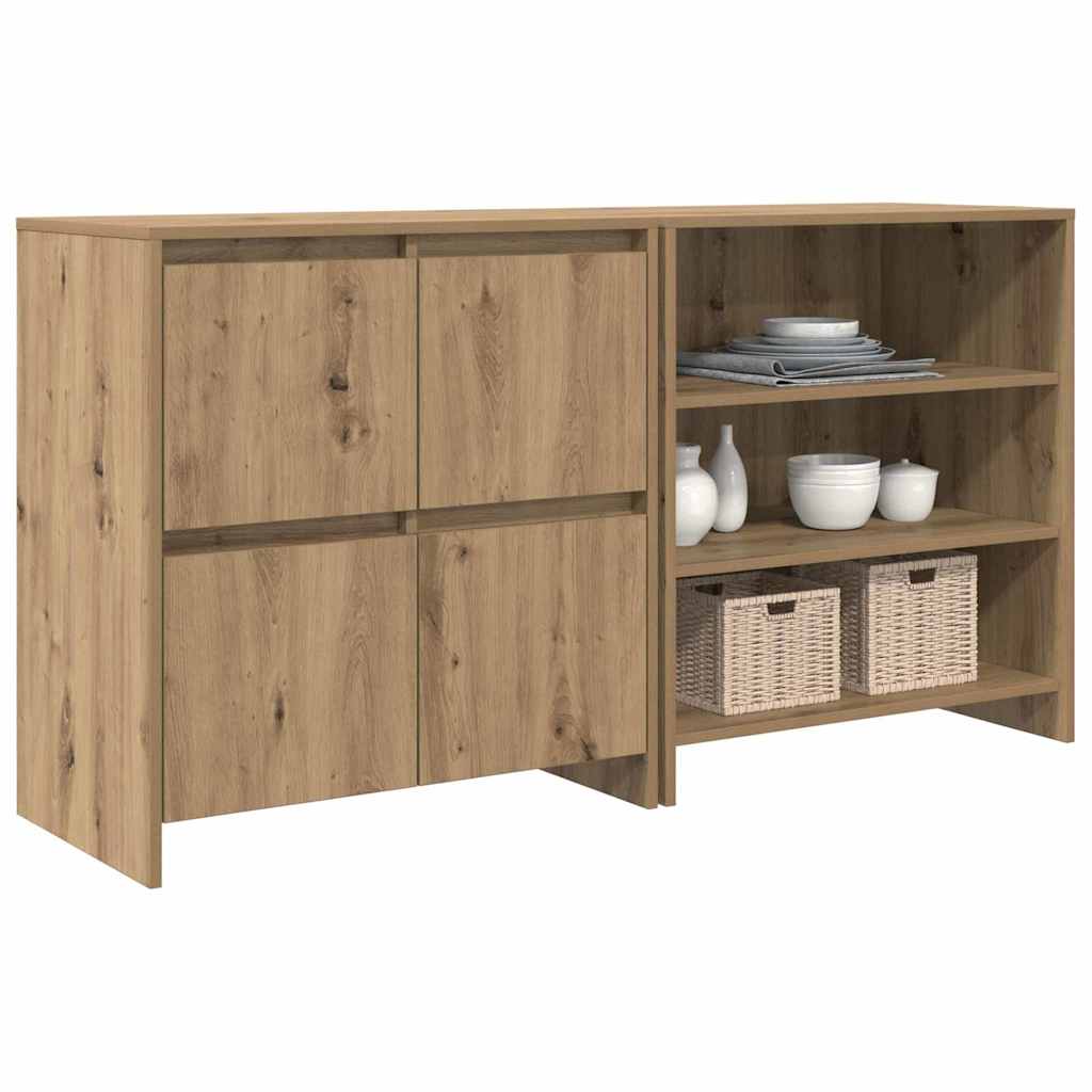 vidaXL Dressoirs 2 pcs artisanaal eikenkleurig 70 x 41 x 75 cm