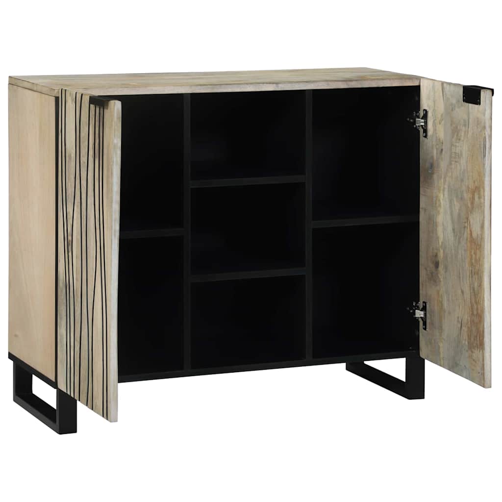 vidaXL Dressoir Wit 90 x 33 x 75 cm massief mangohout