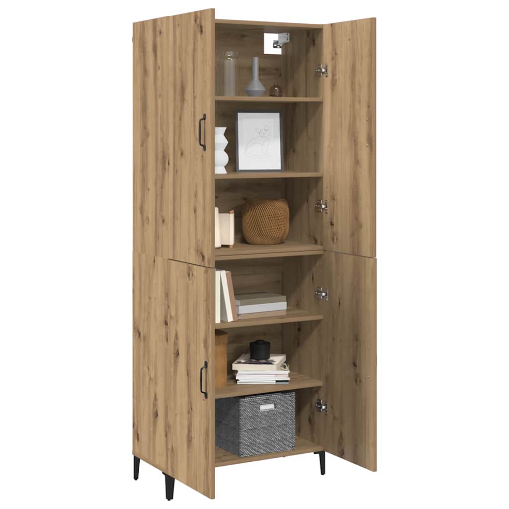 vidaXL Highboard 2 pcs artisanaal eikenkleurig 69,5 x 34 x 180 cm