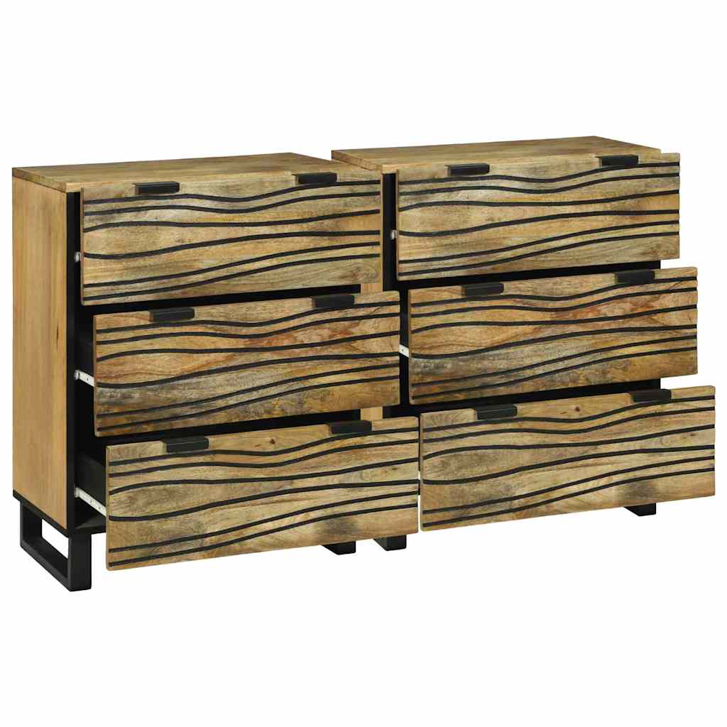 vidaXL Dressoirs 2 pcs Bruin 60 x 33.5 x 75 cm massief mangohout
