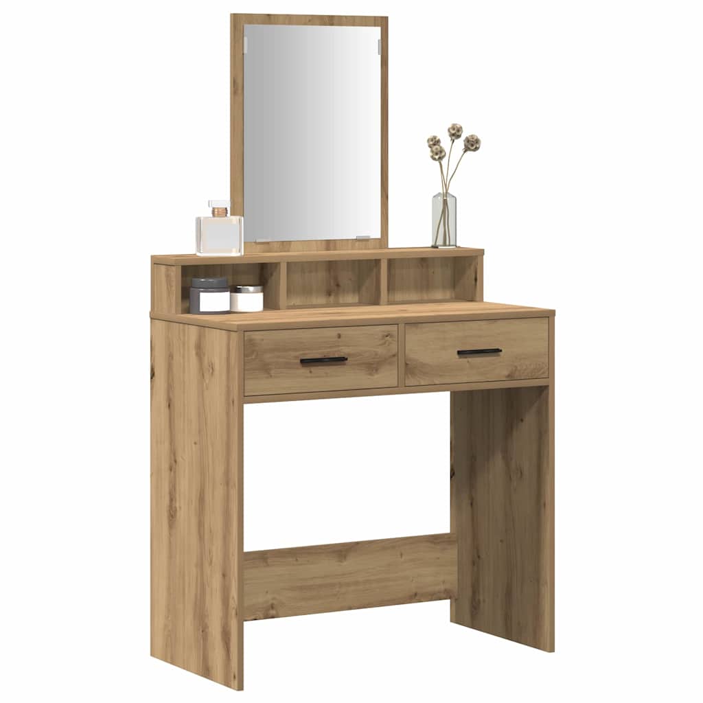 vidaXL Kaptafel met lade Artisan Eiken 79 x 41 x 140 cm Bewerkt hout