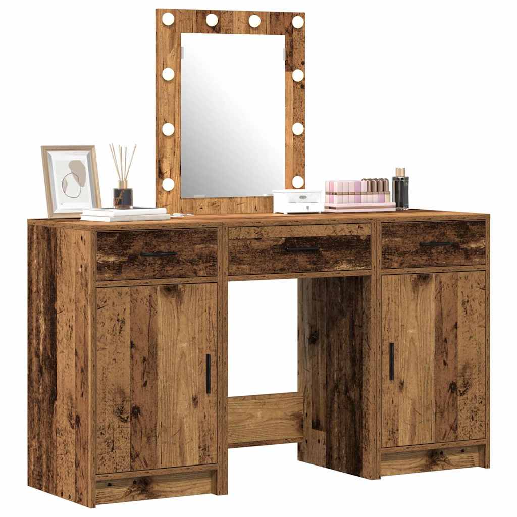 vidaXL Plafondtafel met lade 3 pcs Bruin 50 x 41 x 135 cm Bewerkt hout