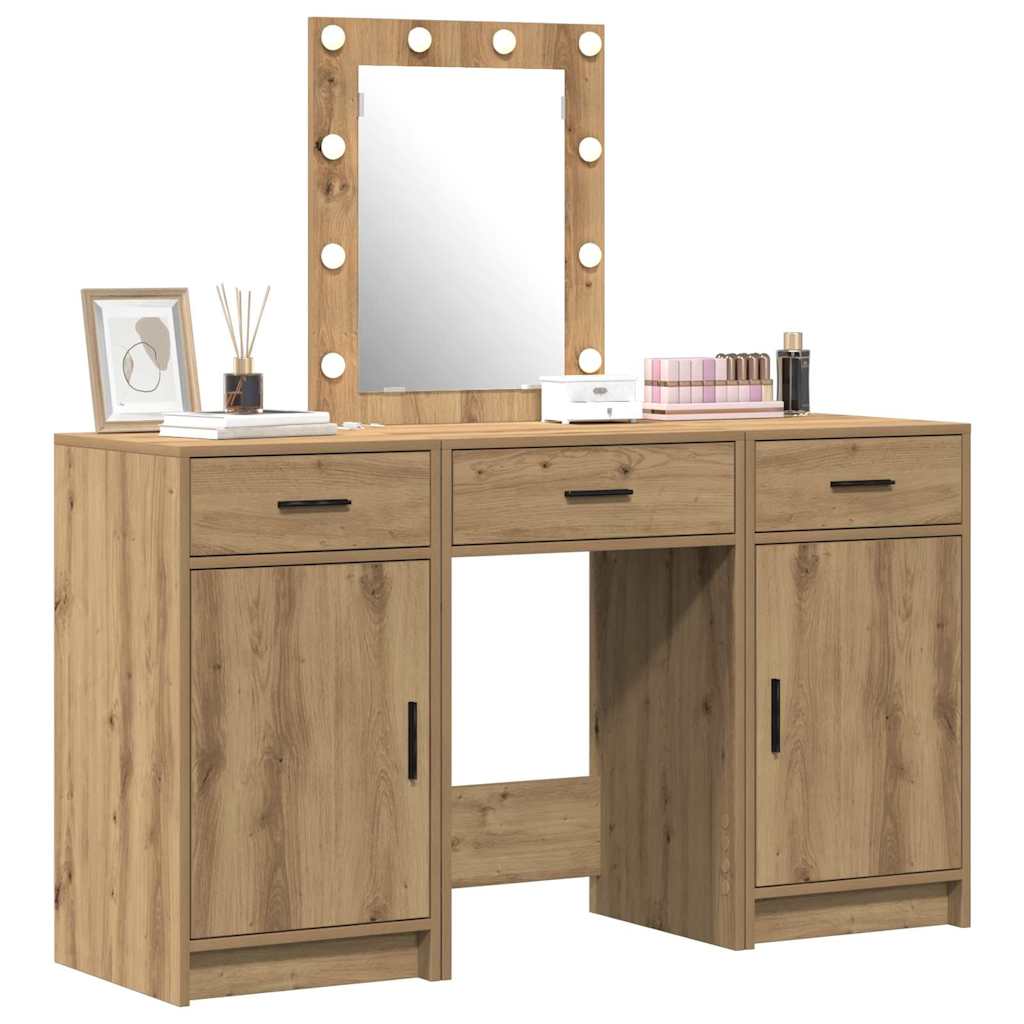 vidaXL Plafondtafel met lade 3 pcs Bruin 50 x 41 x 135 cm Bewerkt hout