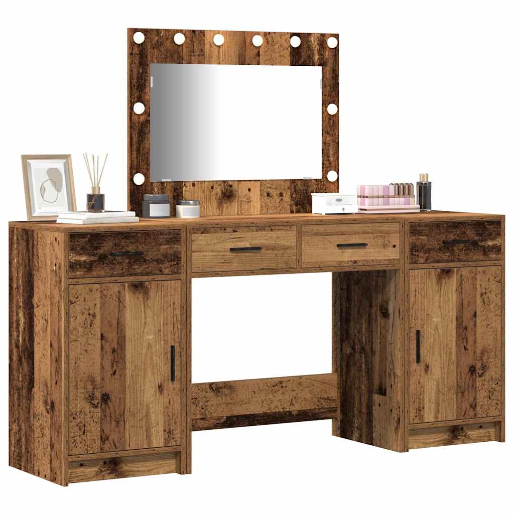 vidaXL Plafondtafel met lade 3 pcs Bruin 40 x 41 x 75 cm Bewerkt hout