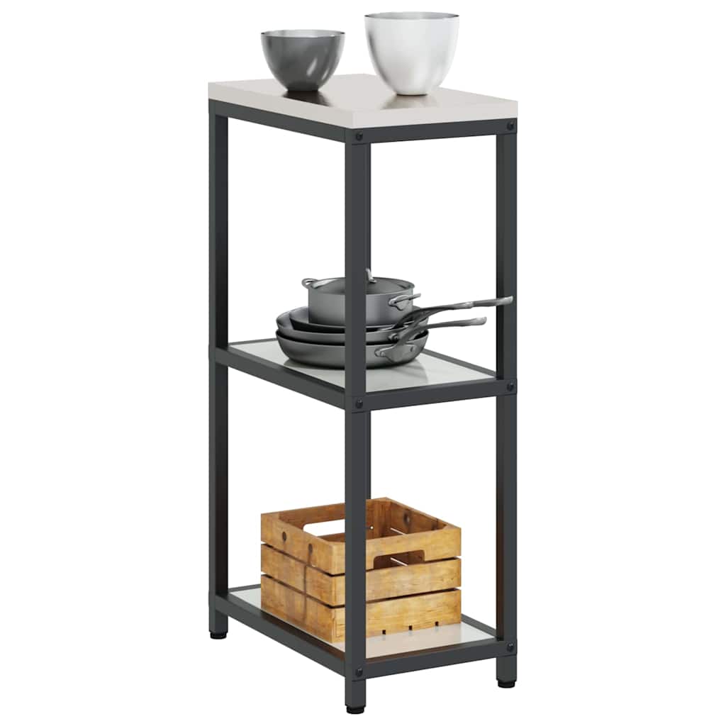 vidaXL Keuken opslag plank met plank Zilver Gegalvaniseerd staal