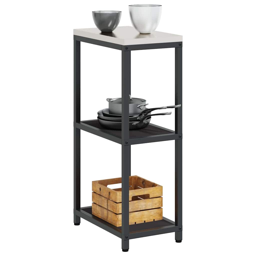 vidaXL Keuken opslag plank met plank met opslag Zwart Staal