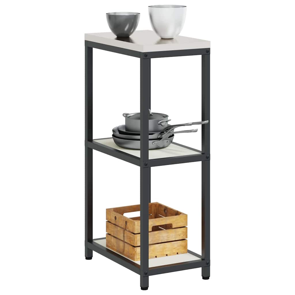 vidaXL Keuken opslag plank met plank met opslag Wit Staal
