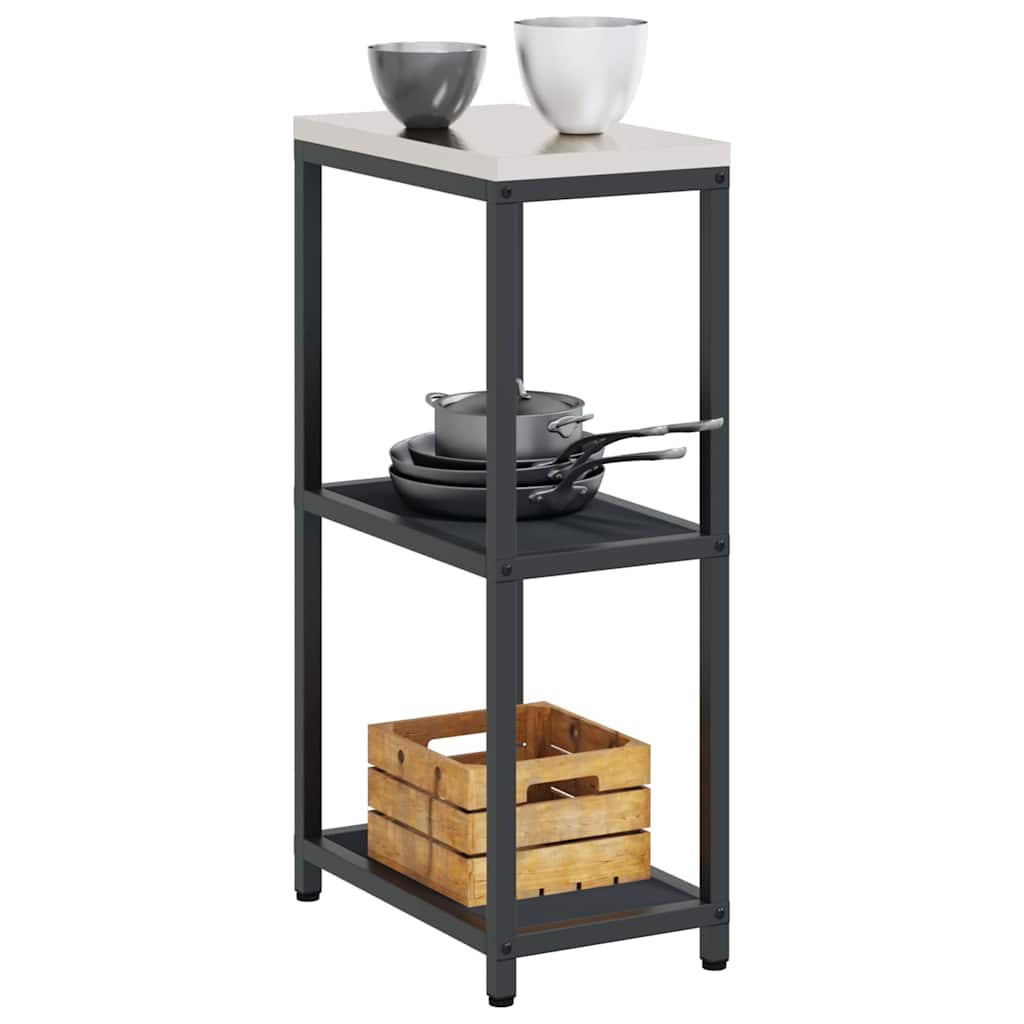 vidaXL Keuken opslag plank met plank met opslag Antraciet Staal