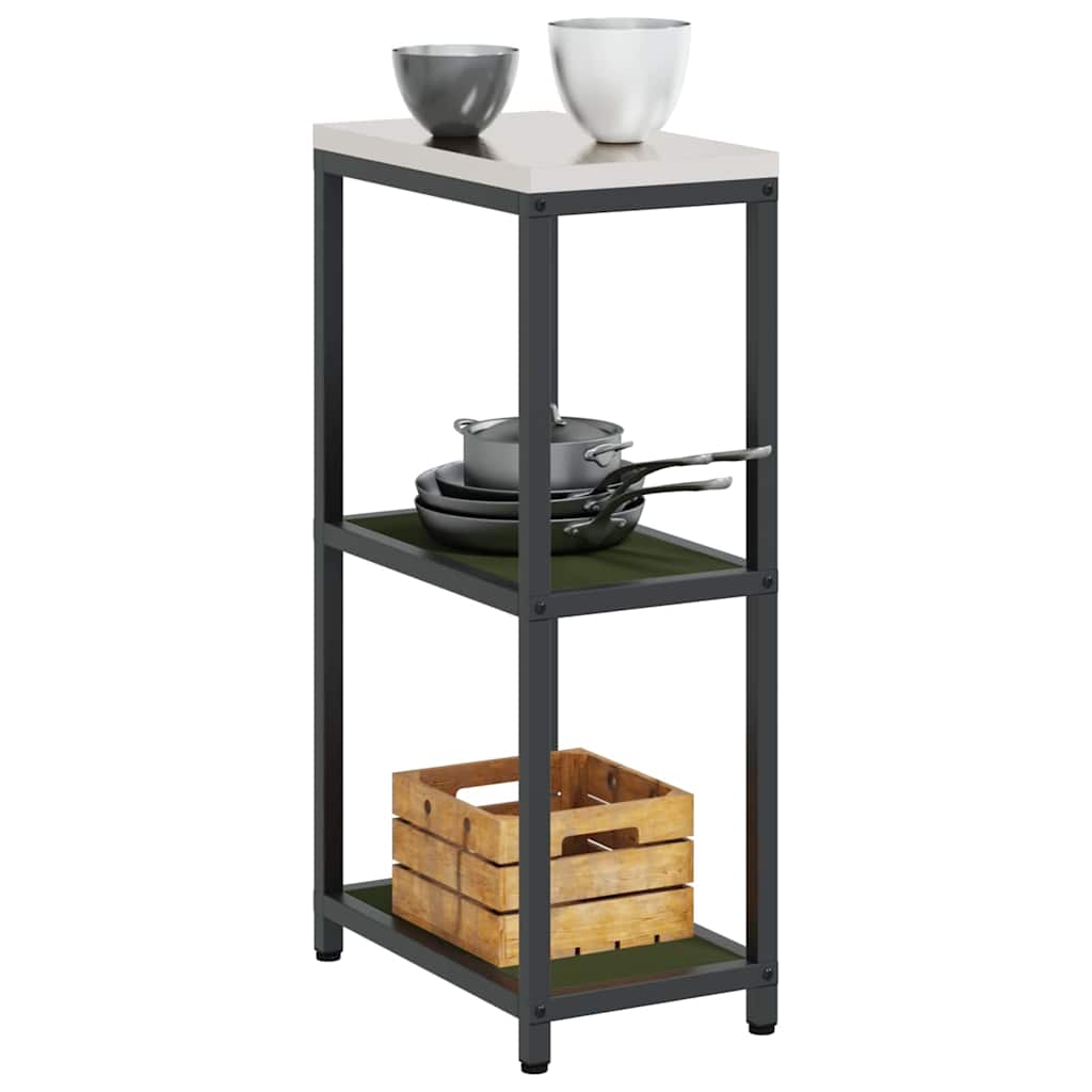 vidaXL Keuken opslag plank met plank met opslag Olijfgroen Staal