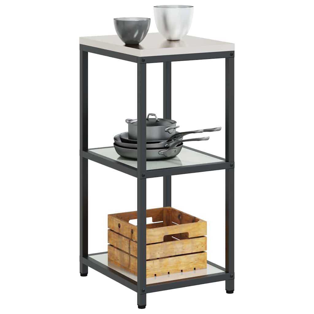 vidaXL Keuken opslag plank met plank Zilver Gegalvaniseerd staal