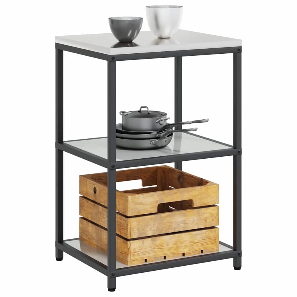 vidaXL Keuken opslag plank met plank Zilver Gegalvaniseerd staal