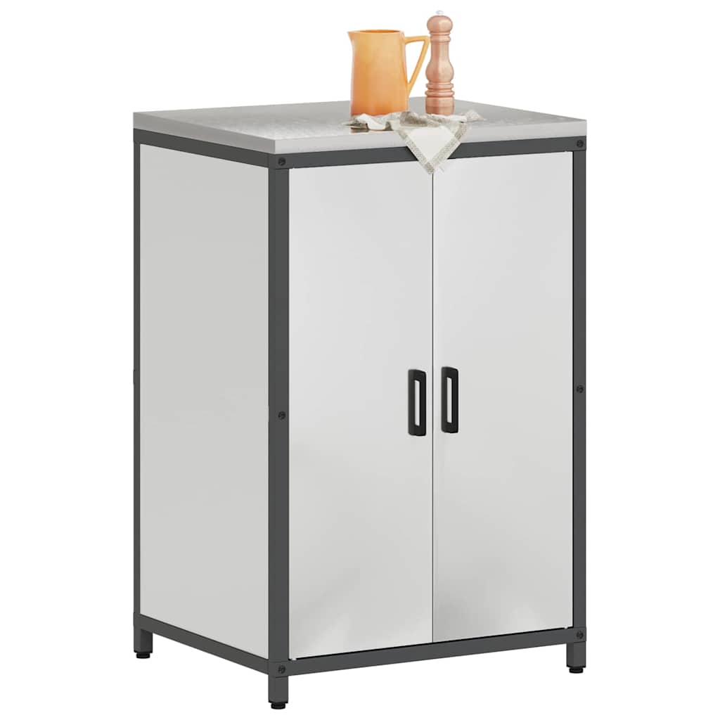 vidaXL Keukenopslag Kast met plank Zilver Gegalvaniseerd staal