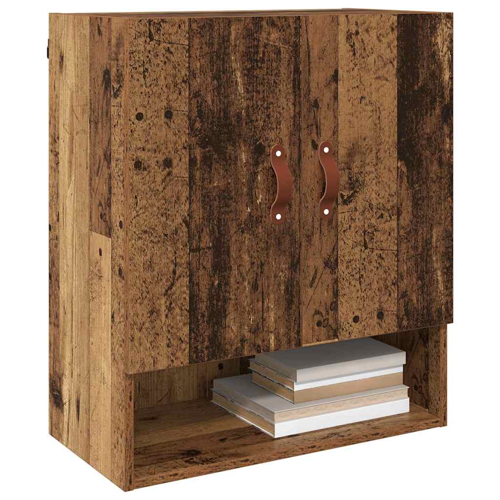 vidaXL Wandkast Wandgemonteerd Oud hout 60 x 31 x 70 cm Bewerkt hout
