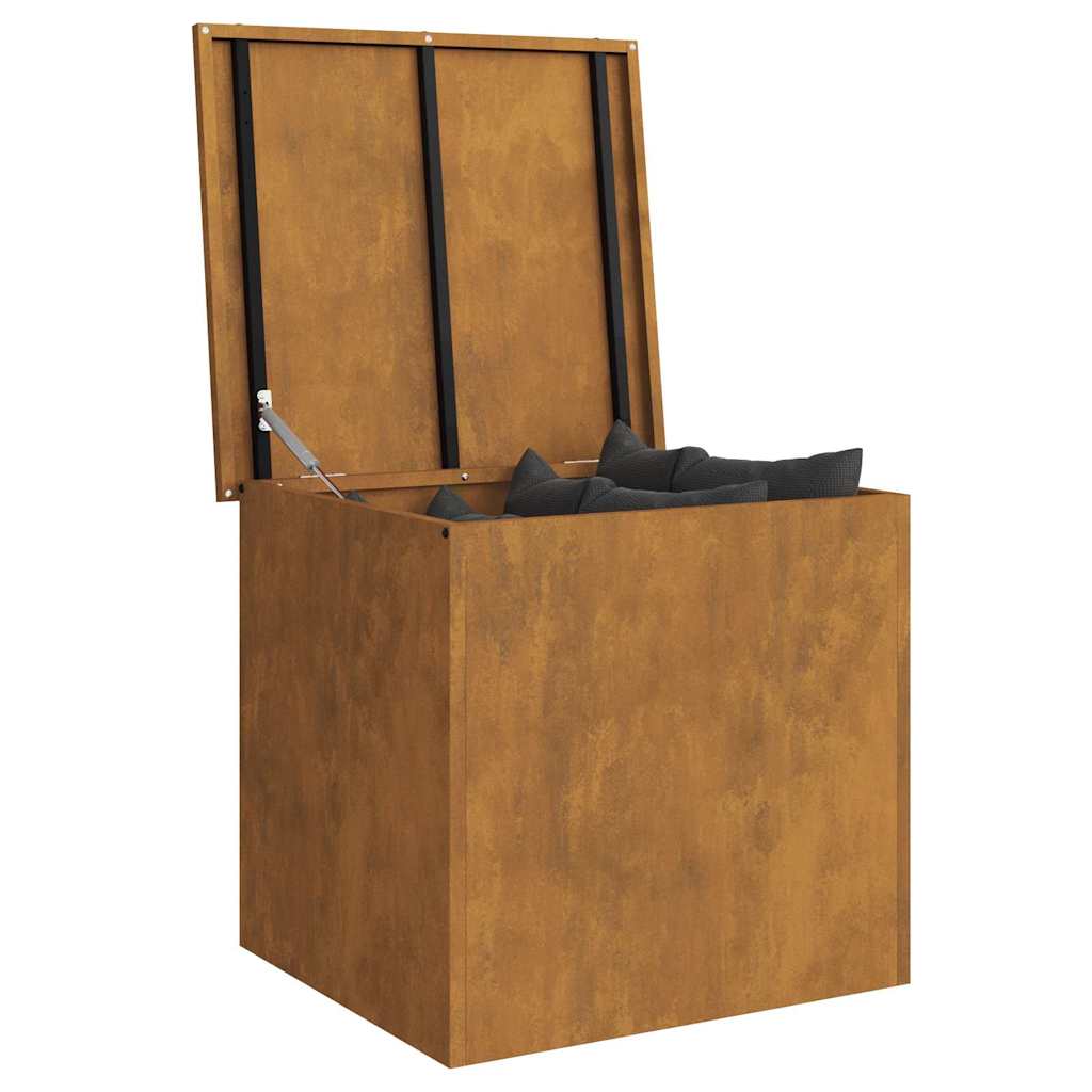 vidaXL Buitenopslagdoos met opslag Bruin 55 x 50.5 x 50 cm Cortenstaal