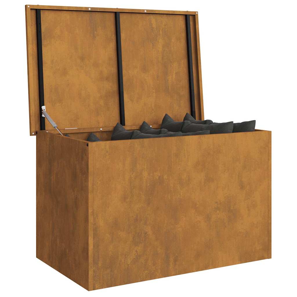 vidaXL Buitenopslagdoos met opslag Bruin 80 x 50.5 x 50 cm Cortenstaal