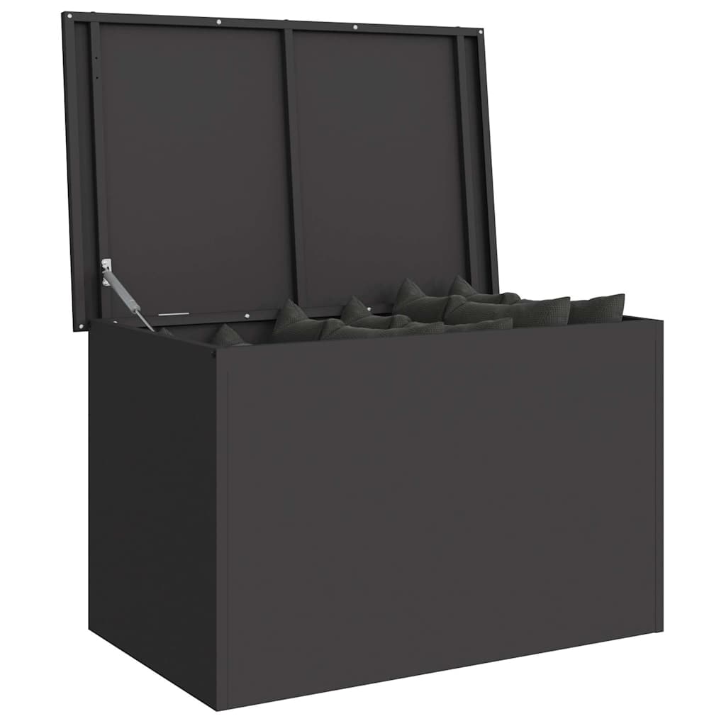 vidaXL Buitenopslagdoos Zwart 80 x 50.5 x 50 cm Koudgewalst staal