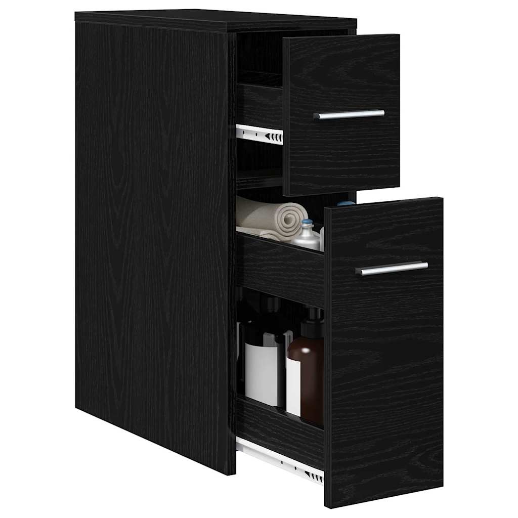 vidaXL Slimme Badkamerkast Zwart eiken 22 x 44 x 61.5 cm Bewerkt hout