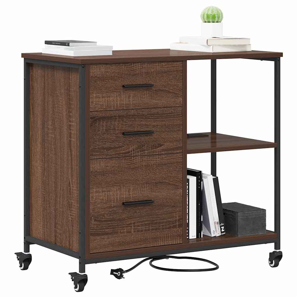 vidaXL Kantoor kast bruin eikenkleur 76 x 41 x 72 cm Bewerkt hout