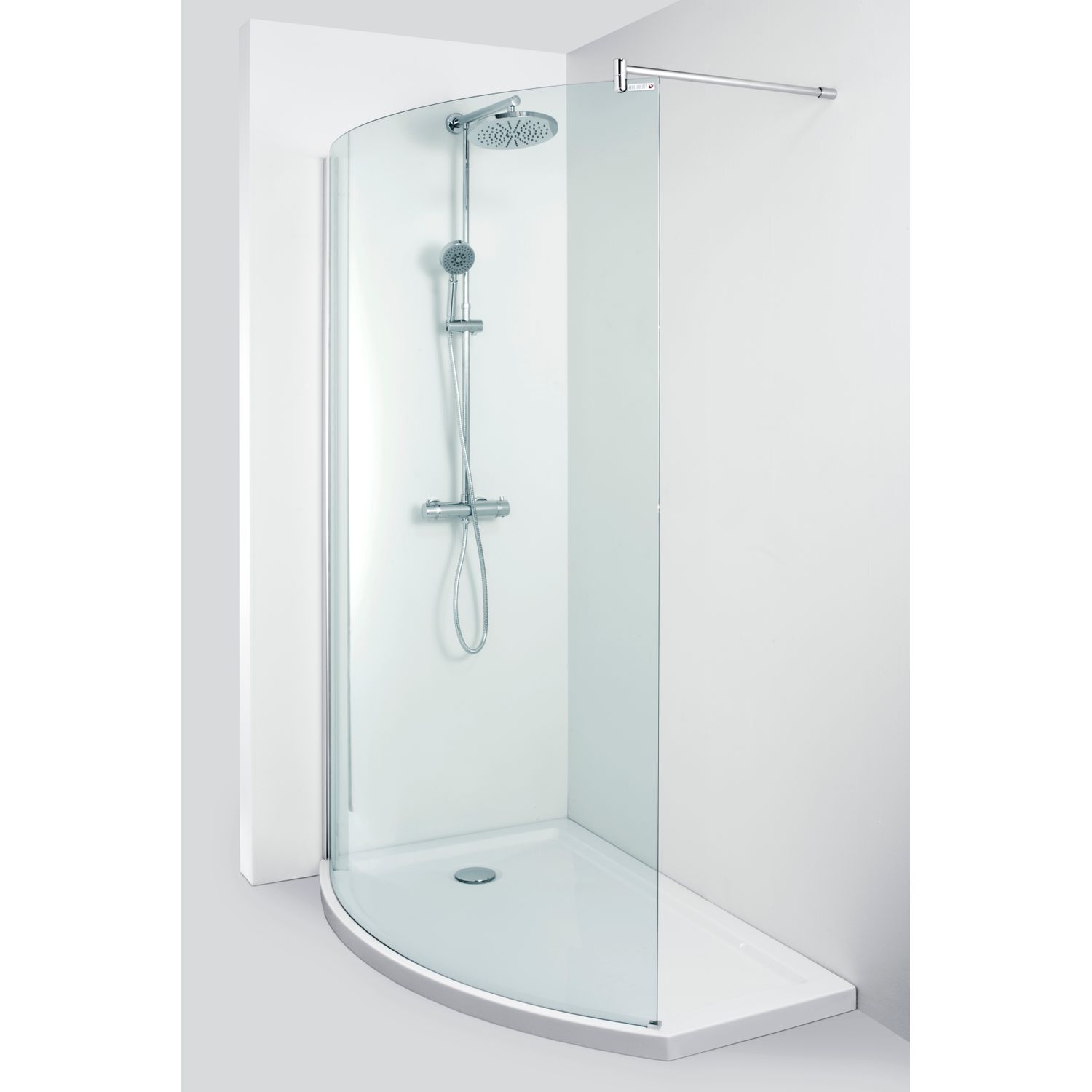 Allibert Inloopdouchewand Wings Walk In Links 125cm Met Douchebak