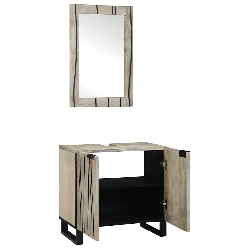 vidaXL Badkamermeubelset met plank 2 pcs Wit 62 x 33 x 58 cm