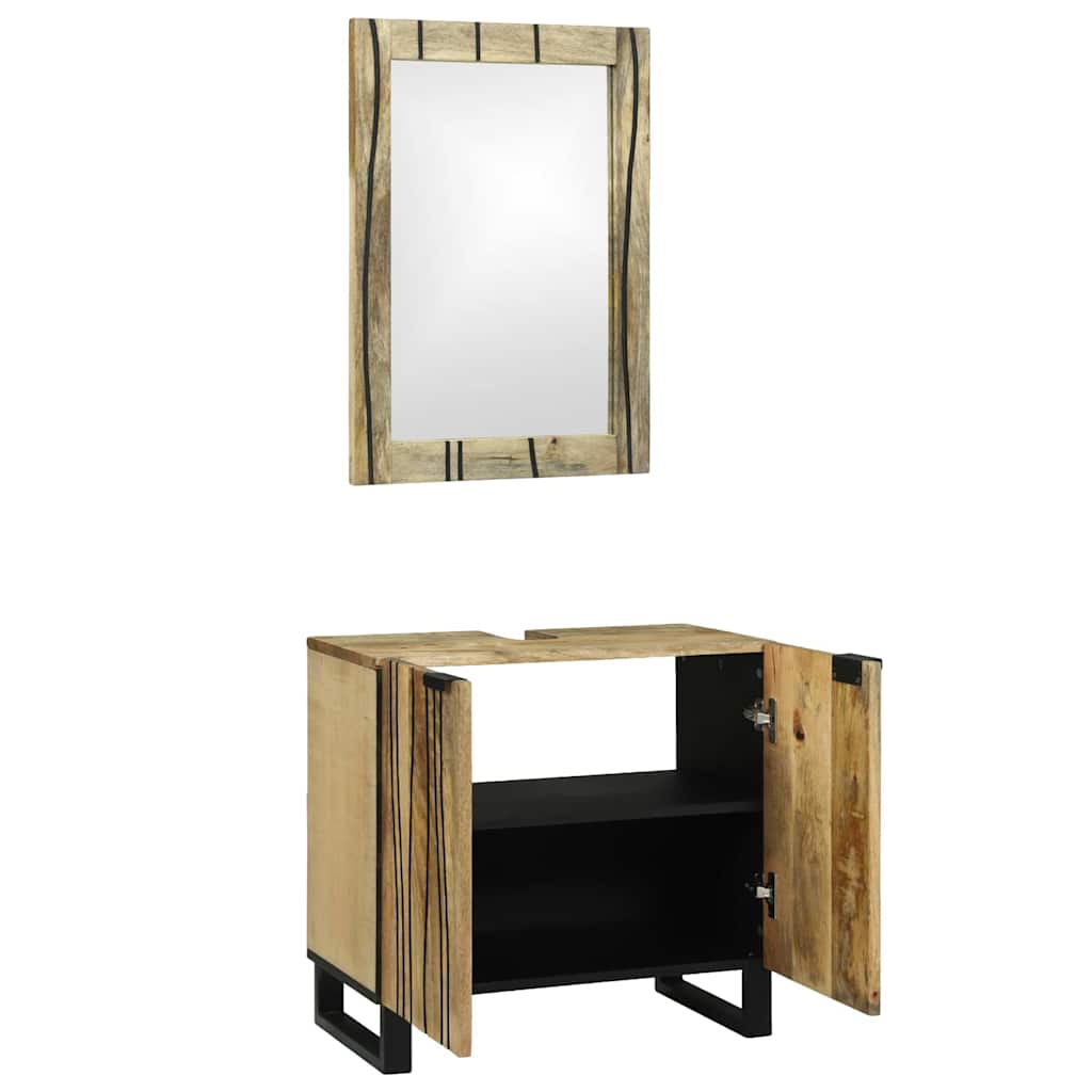 vidaXL Badkamermeubelset met plank 2 pcs Bruin 62 x 33 x 58 cm