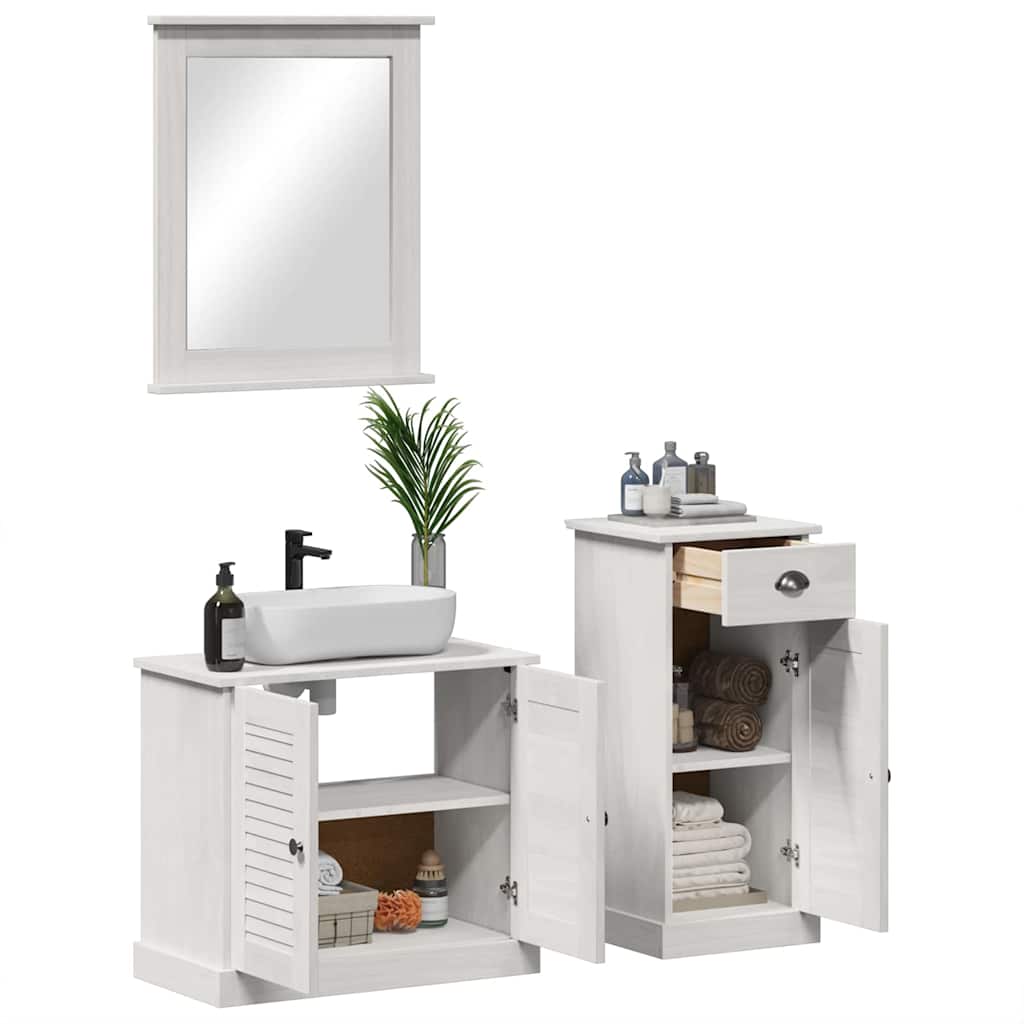 vidaXL Badkamermeubelset met lade 3 pcs Bruin 37 x 34 x 80 cm