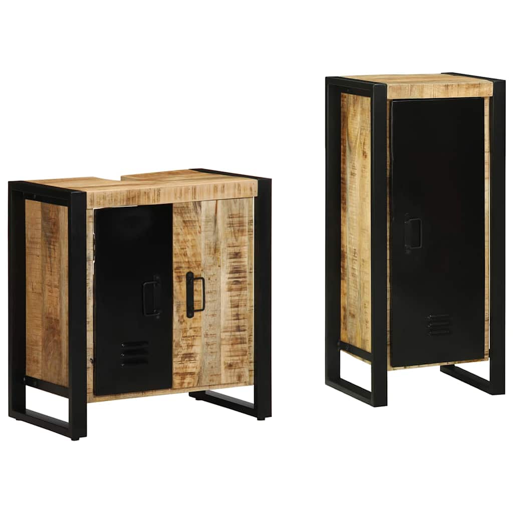 vidaXL Badkamermeubelset 2 pcs Bruin Massief Mango Hout