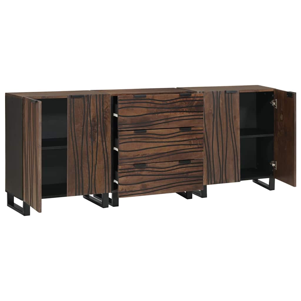 vidaXL Badkamermeubelset met lade 3 pcs Bruin 180 x 33 x 75 cm