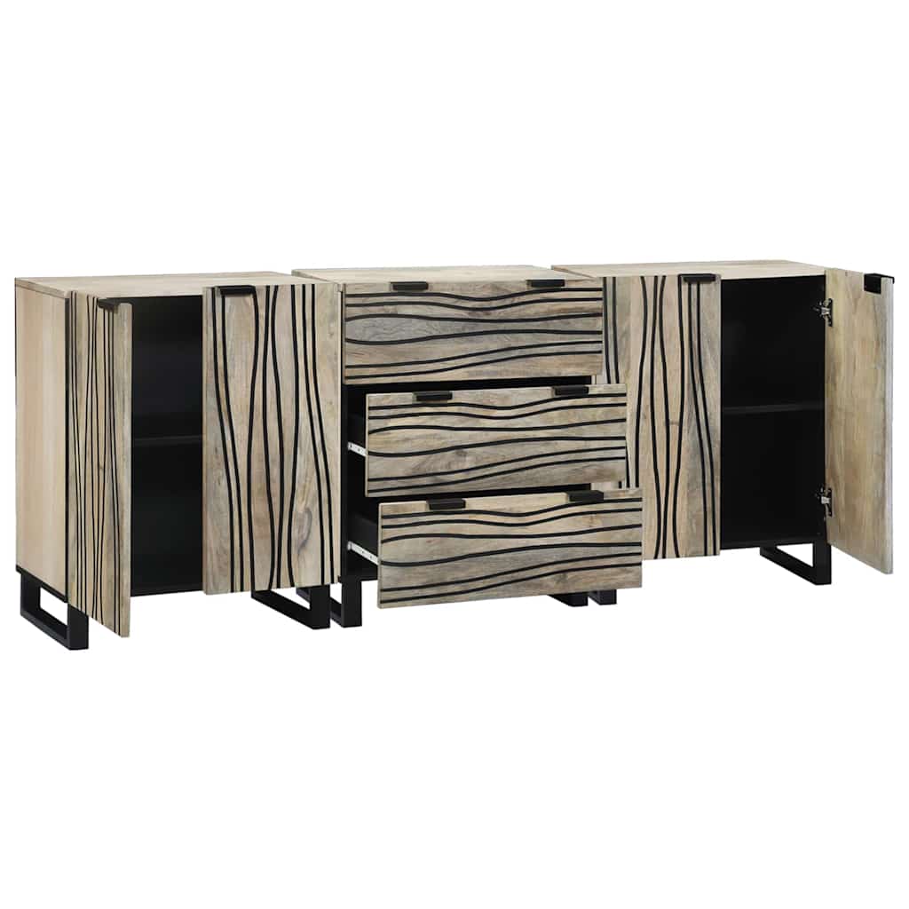 vidaXL Badkamermeubelset 3 pcs Wit 180 x 33 x 75 cm Massief Mango Hout