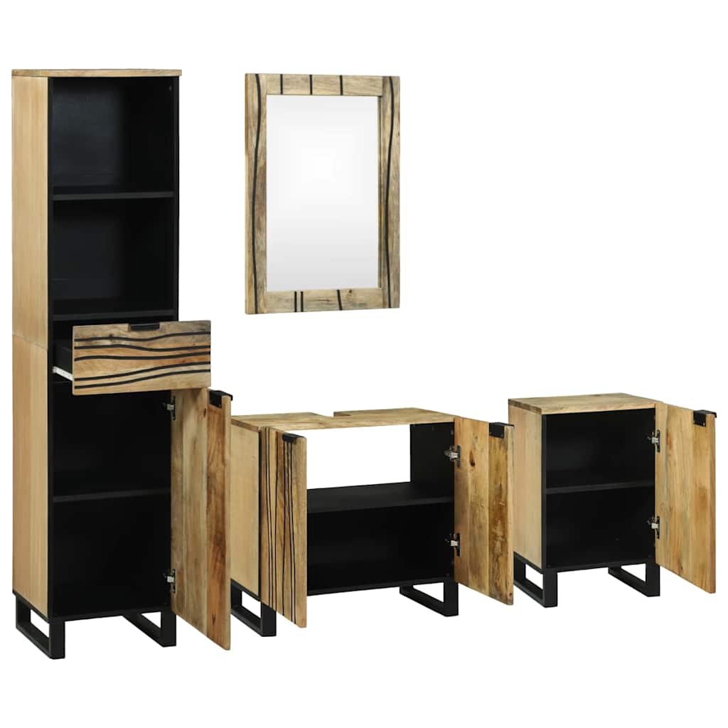 vidaXL Badkamermeubelset met lade 4 pcs Bruin 38 x 33 x 160 cm