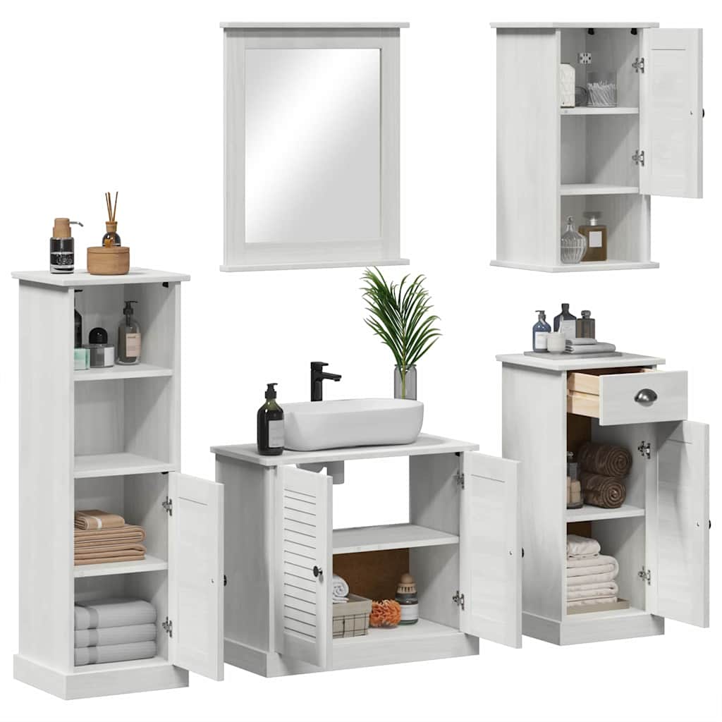 vidaXL Badkamermeubelset met lade 5 pcs Antiekwit 37 x 34 x 110 cm