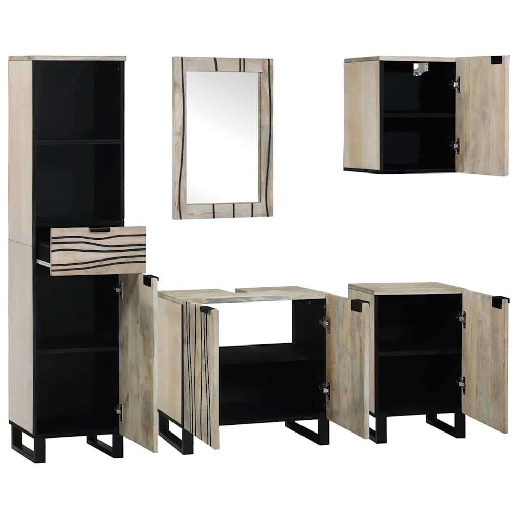 vidaXL Badkamermeubelset met lade 5 pcs Walnoot bruin 38 x 33 x 160 cm