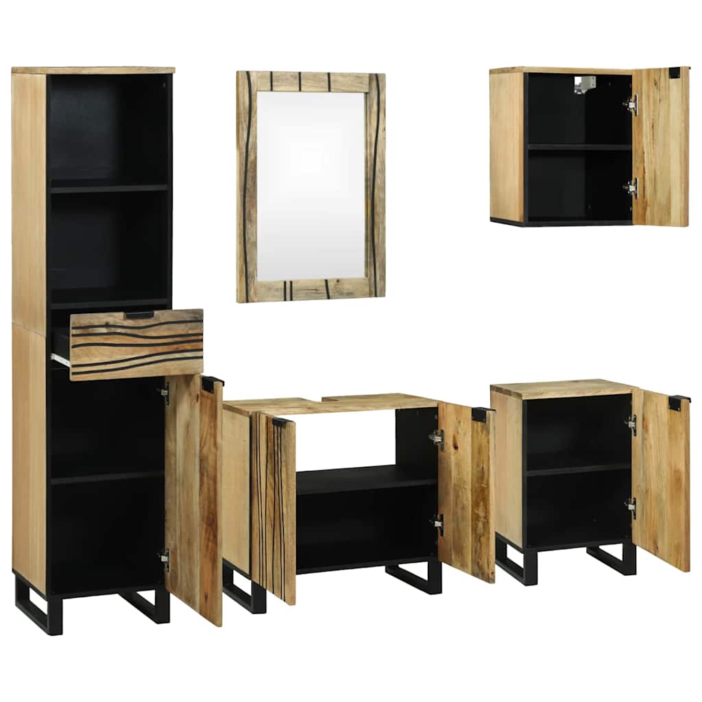 vidaXL Badkamermeubelset met lade 5 pcs Bruin 38 x 33 x 160 cm