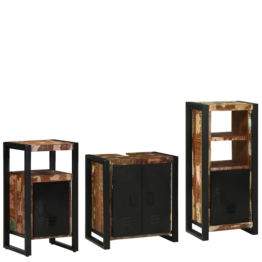 vidaXL Badkamermeubelset met plank 3 pcs Multikleur 55 x 35 x 60 cm