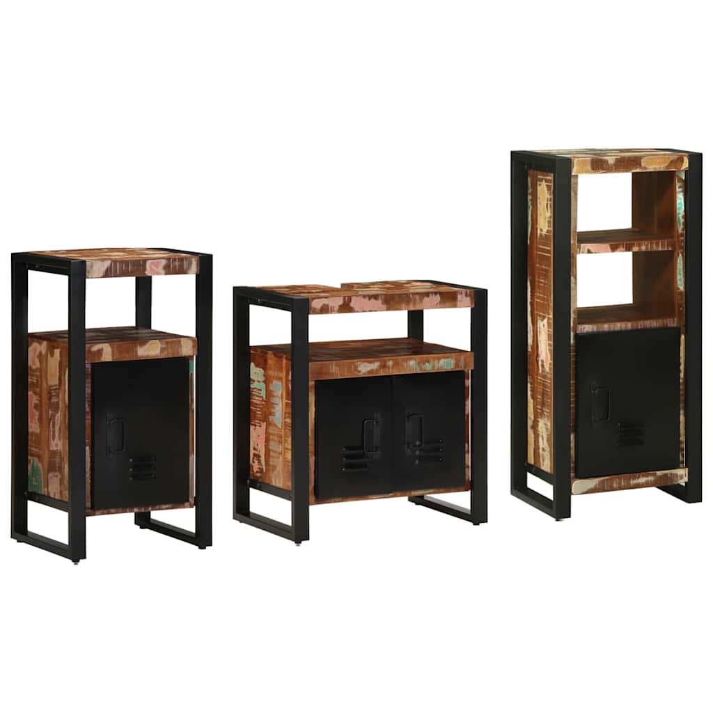 vidaXL Badkamermeubelset met plank 3 pcs Multikleur 55 x 35 x 60 cm