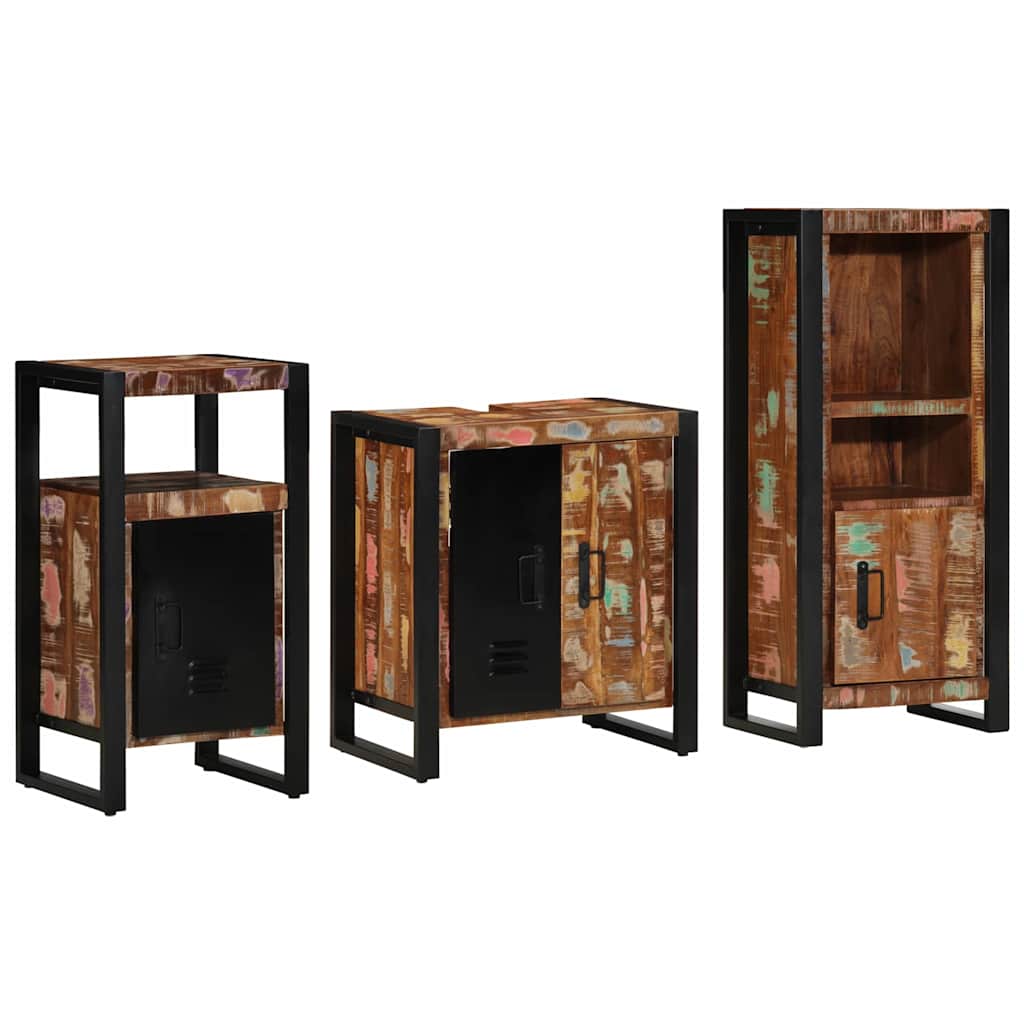 vidaXL Badkamermeubelset met plank 3 pcs Multikleur 55 x 35 x 60 cm