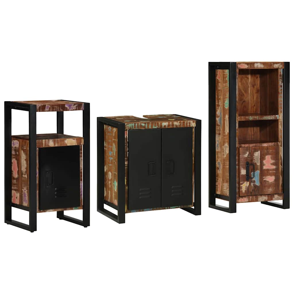vidaXL Badkamermeubelset met plank 3 pcs Multikleur 55 x 35 x 60 cm