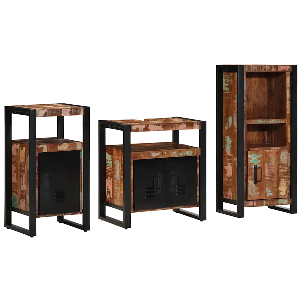 vidaXL Badkamermeubelset met plank 3 pcs Multikleur 55 x 35 x 60 cm