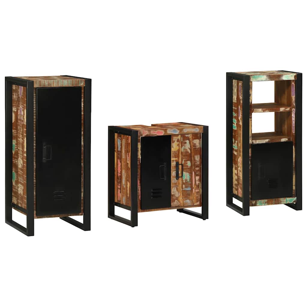 vidaXL Badkamermeubelset met plank 3 pcs Multikleur 40 x 35 x 90 cm