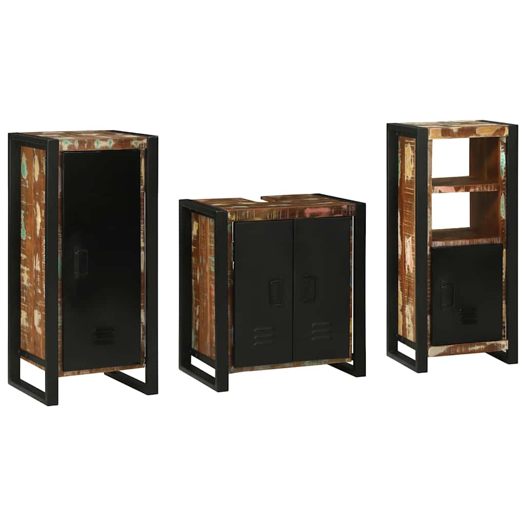 vidaXL Badkamermeubelset met plank 3 pcs Multikleur 40 x 35 x 90 cm
