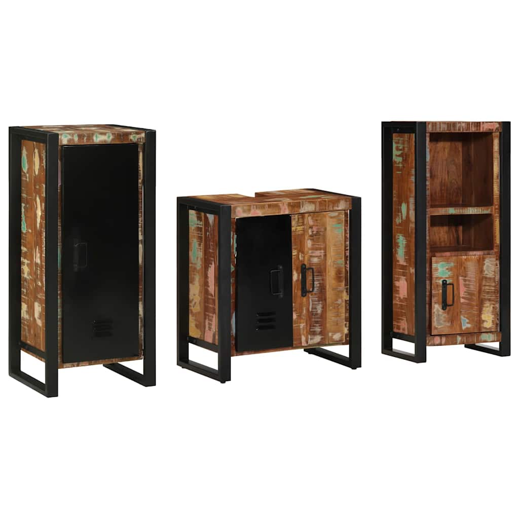 vidaXL Badkamermeubelset met plank 3 pcs Multikleur 40 x 35 x 90 cm