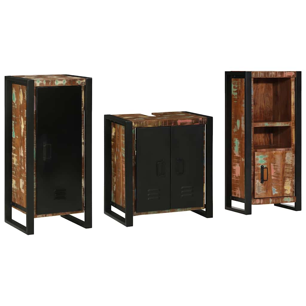 vidaXL Badkamermeubelset met plank 3 pcs Multikleur 40 x 35 x 90 cm