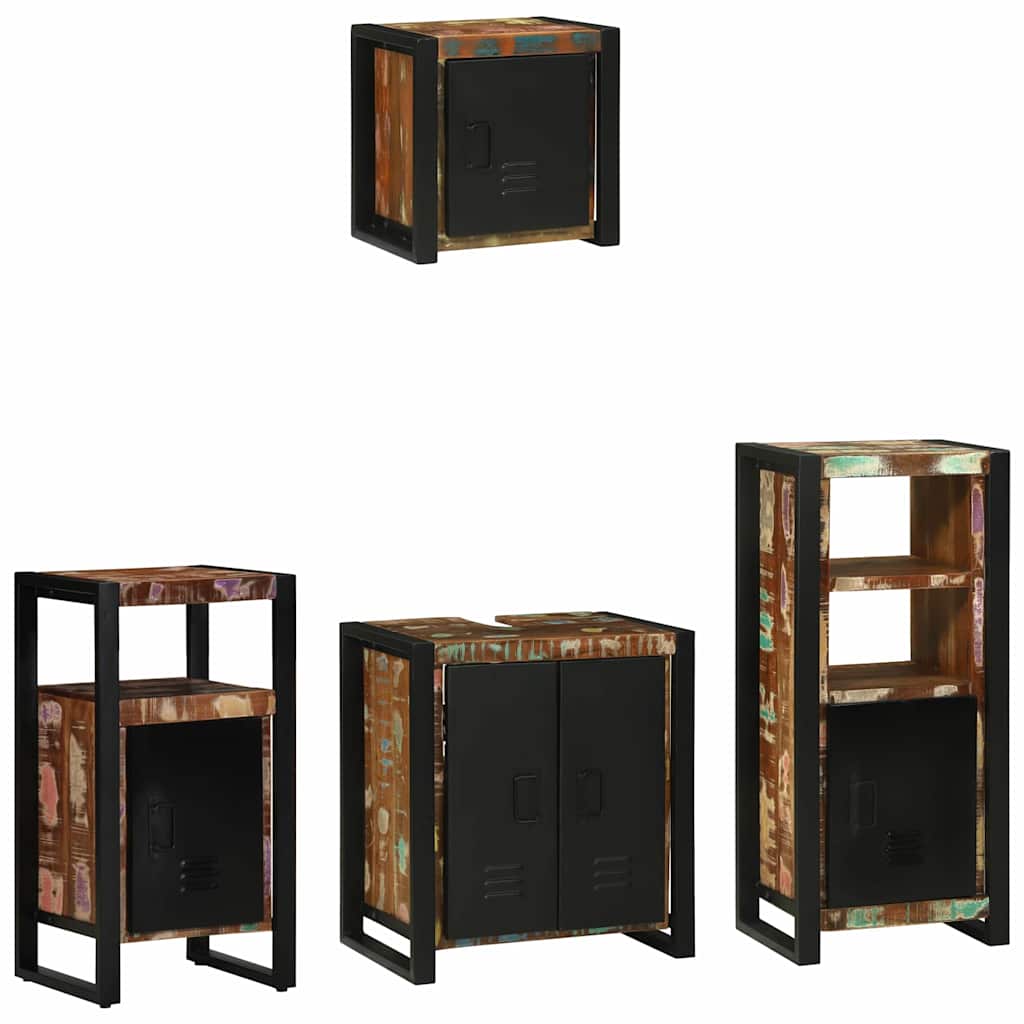 vidaXL Badkamermeubelset met plank 4 pcs Multikleur 55 x 35 x 60 cm