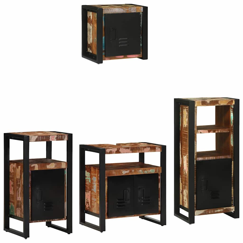vidaXL Badkamermeubelset met plank 4 pcs Multikleur 55 x 35 x 60 cm