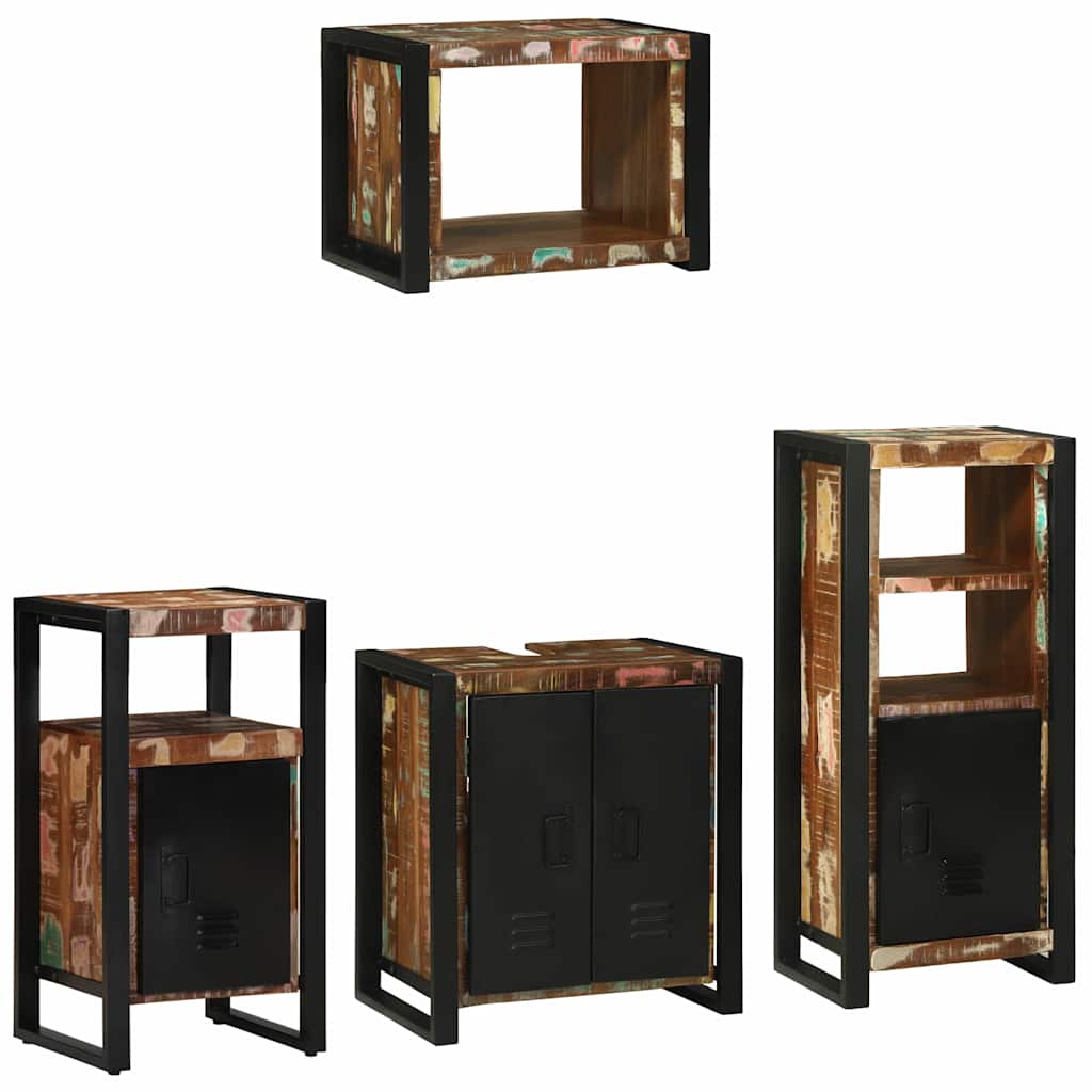 vidaXL Badkamermeubelset met plank 4 pcs Multikleur 55 x 35 x 60 cm